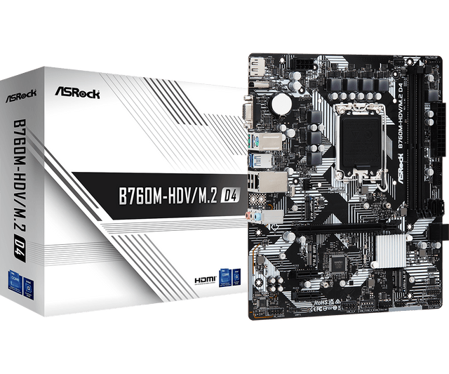 Placa de baza Asrock B760M-HDV/M.2 DDR4, 2x DDR4