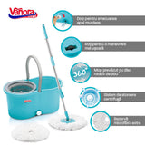 SET CURATENIE CU MOP ROTATIV, CLEAN360, ALBASTRU