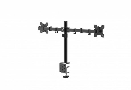 Suport dublu monitor Serioux, MM1903A, mobil, tilt:+/- 90 °, swivel: 180 ° , rotatie 360°, VESA: 75×75 / 100×100mm, compatibilitate 10"-27" , reglabil pe inaltime: 400mm ,extensie braț: 415mm ,greutate maxima suportata 8 kg, culoare negru
