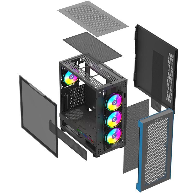 Carcasa Aqirys Sargas Mid Tower NEGRU