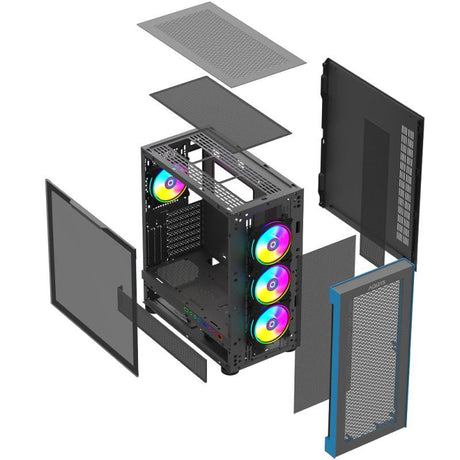 Carcasa Aqirys Sargas Mid Tower NEGRU