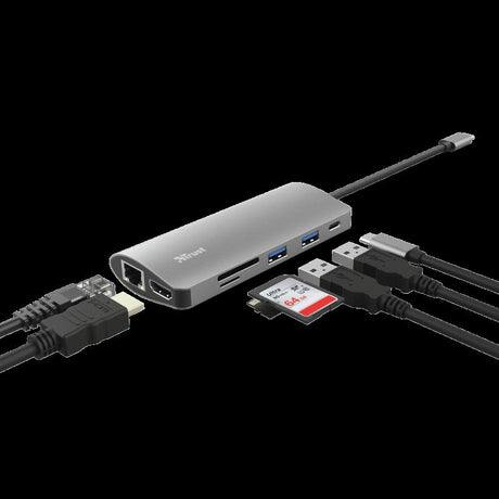 Hub USB Trust Dalyx, 7 porturi USB-C, negru