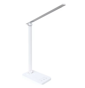 Lampa LED birou OSRAM PANAN Disk Fold, 6.5W, 255 lm, lumina alba(3000K - 6500K), dimabila, Touch control, temporizator 30/60minute,slot USB 5V/1A, Alb