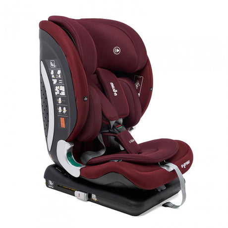 Scaun auto I-size U-Grow Goldfix Plus, isofix, 76-150 cm (9-36 kg), boxa bluetooth, rosu