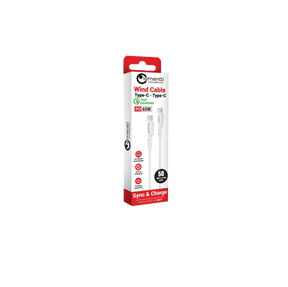 Cablu Lemontti Wind Fast Charge Type-C la Type-C, PD 65W, lungime 0.5m, Alb