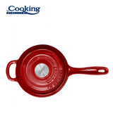 CASEROLA FONTA EMAILATA + CAPAC 19 X 9 CM, 1.8 L, RED LINE, COOKING BY HEINNER