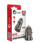 Incarcator auto Lemontti putere iesire 45W, dual Port PD Type-C + USB QC, incput: DC 12-24V, USB OUTPUT(45W), 5V/3A,4.5V/5A,5V/4.5A,9V/3A,12V/3A(15V/3A,20V/2.25A), TYPE C OUTPUT(45W)：5V/3A,4.5V/5A,5V/4.5A,9V/3A,12V/3A,15V/3A,20V/2.25A