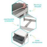 Set masuta si 2 scaune pentru copii , alb MDF, U-Grow