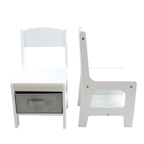 Set masuta si 2 scaune pentru copii , alb MDF, U-Grow