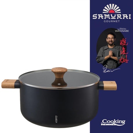 SEMIOALA ALUMINIU + CAPAC 28X14 CM, 7.8 L, RIKITO WATANABE, COOKING BY HEINNER