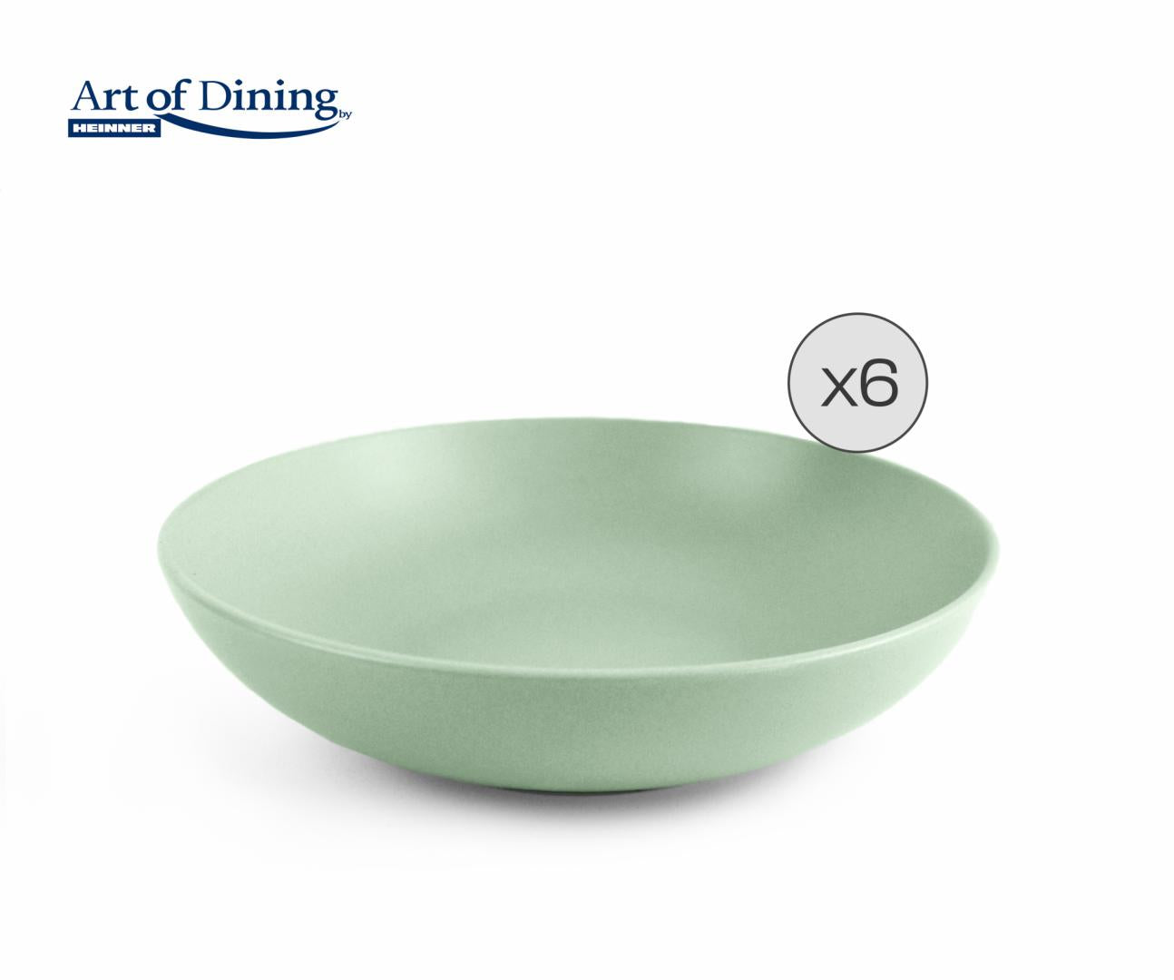 SET 6 FARFURII ADANCI CERAMICA 20 CM, YVONNE, ART OF DINING BY HEINNER