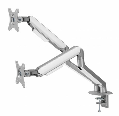 Suport 2 monitoare Serioux MM63-C024, arc cu gaz, compatibilitate dimensiune ecran 17"-32",  greutate maximă suportata: (per ecran): 2~ 9kg, VESA: 75x75, 100x100, inclinare: +55°~-55°, pivotare: +90°~-90°, rotația ecranului: +180°~-180°