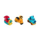 SET 3 VEHICULE ACTIONATE PRIN INERTIE- MASINUTA ALBASTRA, TREN ROSU, SCUTER GALBEN,MOMKI