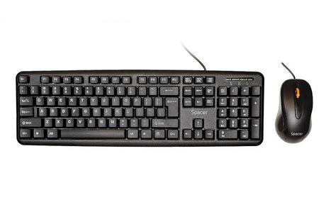 KIT Tastatura si Mouse Spacer SPDS-S6201 cu fir, USB, tastatura „SPKB- S62" + mouse optic „SPMO-F01", black, „SPDS-S6201”