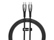 Cablu alimentare si date Baseus Glimmer, Fast Charging Data Cable pt.smartphone, USB Type-C la USB Type-C 100W, 1m, negru