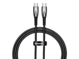 Cablu alimentare si date Baseus Glimmer, Fast Charging Data Cable pt.smartphone, USB Type-C la USB Type-C 100W, 1m, negru
