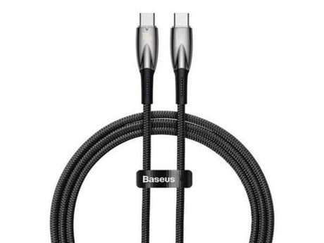 Cablu alimentare si date Baseus Glimmer, Fast Charging Data Cable pt.smartphone, USB Type-C la USB Type-C 100W, 1m, negru