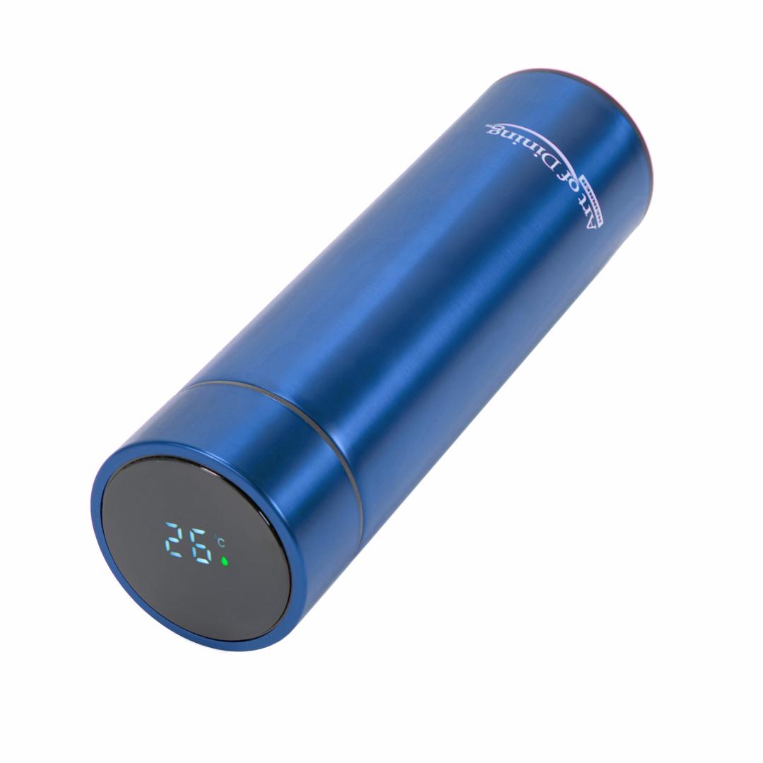 TERMOS  INOX  450 ML, CU INDICATOR LED  PENTRU TEMPERATURA, ALBASTRU, ART OF DINNING BY HEINNER