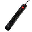 PRELUNGITOR SPACER, Schuko x 5, conectare prin Schuko (T), USB x 2, cablu 1.8 m, 16 A, max. 3500W, protectie supratensiune, negru