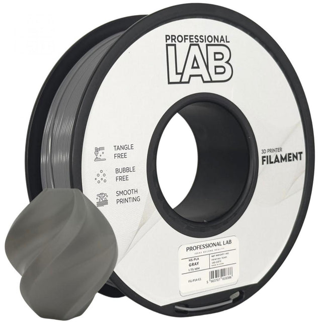 Filament 3D Proffesional Lab, Diamentru 1.75mm, Greutate: 1KG, Culoare: Gri, Material: PLA, Temperatura: 180-240c.