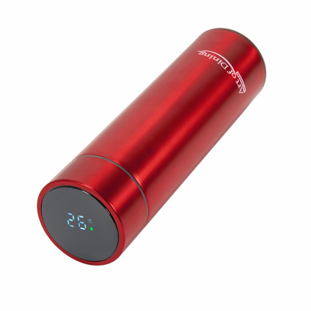 TERMOS INOX 450 ML, CU INDICATOR LED PENTRU TEMPERATURA, ROSU, ART OF DINNING BY HEINNER