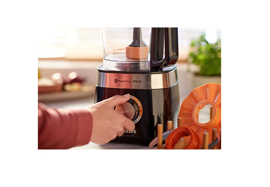 Robot de bucatarie PHILIPS Viva Collection HR7530/10, vas 2.1l, blender 1.5l, 850W, 2 trepte viteza, Negru