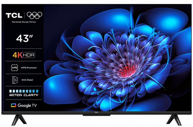 Televizor LED TCL 43P69K, 109 cm, 4K, Smart Google TV