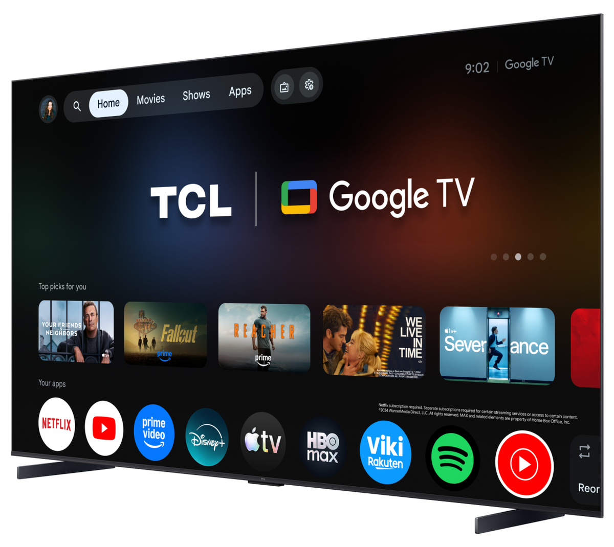 Televizor TCL SQD-MiniLED 98MSQLED80L, 248 cm, Smart Google TV, 4K, Onkyo (Model 2026)