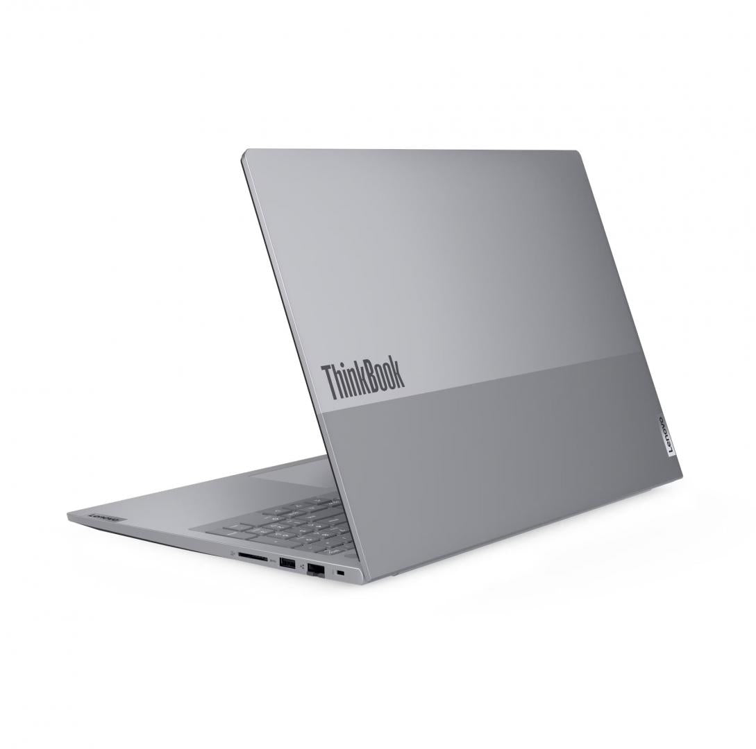 Laptop ThinkBook 16 G9 IRL; 16" WUXGA (1920x1200) IPS 400nits Anti- glare, 45% NTSC, 60Hz; Intel® Core 5 210H, 8C (4P + 4E) / 12T, P-core 2.2 / 4.8GHz, E-core 1.6 / 3.6GHz, 12MB; Video Integrated Intel® Graphics; RAM 2x 16GB SO-DIMM DDR5-5600; 1TB SSD M.2 2242 PCIe® 4.0x4 NVMe®, Optical: no ODD; SD