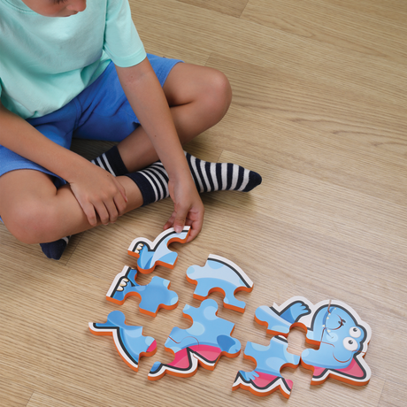 PUZZLE DIN SPUMA EVA, MAXI CU 10 PIESE, ALBASTRU, PUEDO