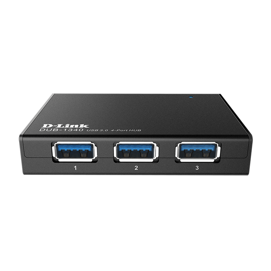 Hub USB D-Link DUB-1340, 4 porturi USB 3.0, negru