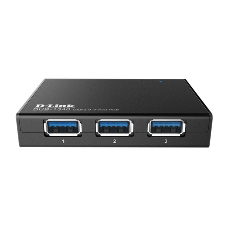 Hub USB D-Link DUB-1340, 4 porturi USB 3.0, negru