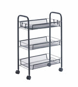 Carucior din metal cu 3 niveluri si roti, 45x27x64 cm