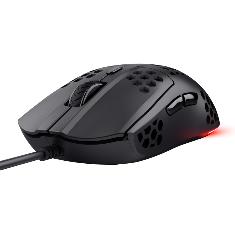 Mouse Trust GXT 928 Helox cu fir, optic, rezolutie meaxima 6400 DPI, negru