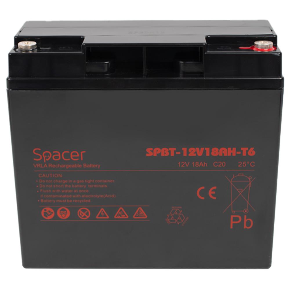 Acumulator UPS SPACER 12V/18Ah, negru
