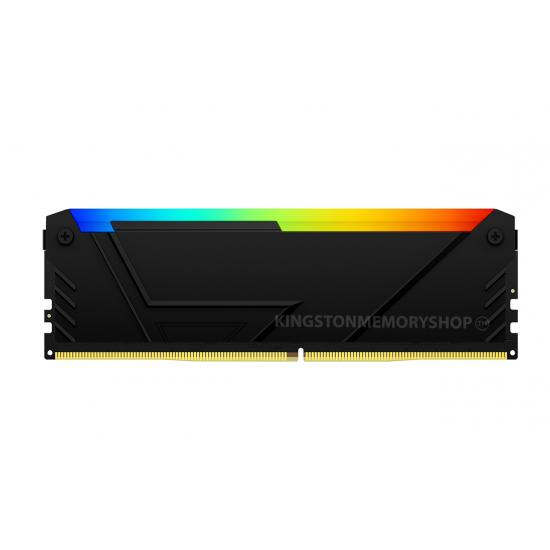 Memorie RAM Kingston Fury Beast RGB, DIMM, DDR4, 32GB, 3600MHz, CL18, 1.35V, RGB Lighting