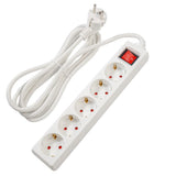 PRELUNGITOR SPACER, Schuko x 5, conectare prin Schuko (T), cablu 3 m, 16 A, max. 3500W, protectie supratensiune, protectie copii, alb