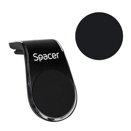 Suport auto Spacer pentru smartPhone, fixare in grilaj bord, prindere magnetica telefon 360 grade, negru