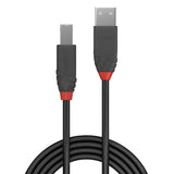 Cablu Lindy USB A la USB B Anthra Line, lungime 1m, latime de banda suportata 480Mbps, minimum band radius 16mm (0.63in), negru