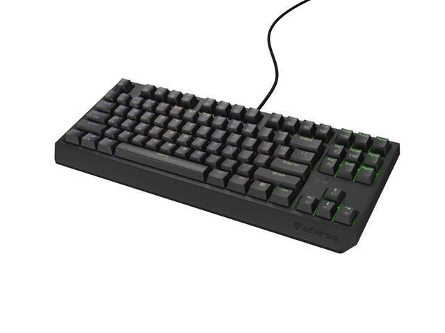Tastatura gaming mecanica cu fir Genesis Thor 230 TKL, iluminare RGB, switch Linear, switch model Outemu Brown, numar taste 87, 11 butoane multimedia, lungime cablu 1.6m, dimensiuni 363 x 155 x 39 mm, negru