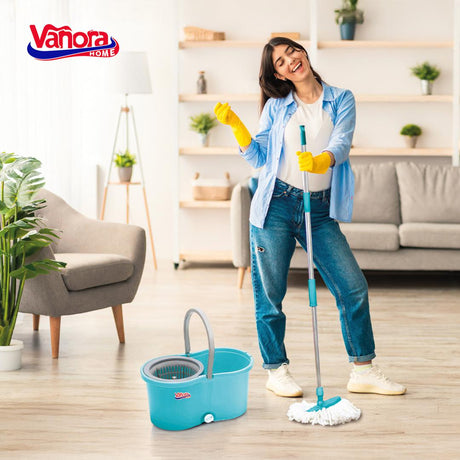 SET CURATENIE CU MOP ROTATIV, CLEAN360, ALBASTRU