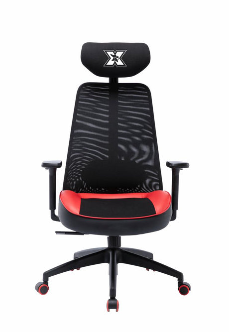 Scaun gaming Serioux Kyrian, adjustabil, piston pe gaz clasa 4, manere 3d, tetiere reglabile, baza stea cu 5 picioare, suporta pana la 150 kg, rosu