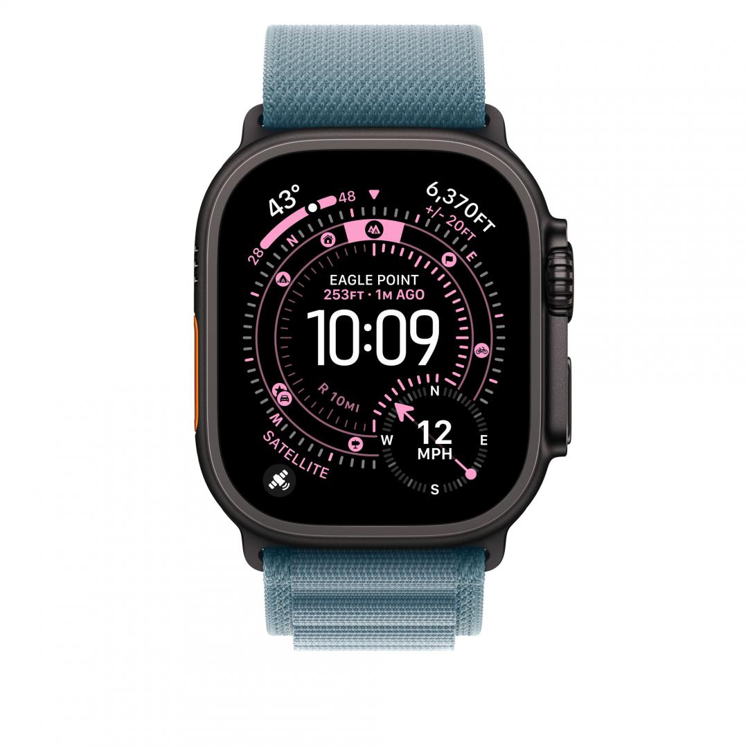 49mm Light Blue Alpine Loop - Large - Black Titanium Finish