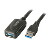 Cablu Lindy LY-43155, USB 3.0 Extension, 5m, negru