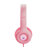 Casti Trust Nouna cu fir kids, frecventa raspuns 20 Hz - 20.000 Hz, senzitivitate 92 dB, roz