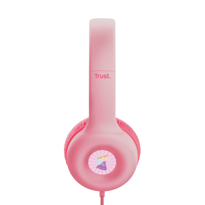 Casti Trust Nouna cu fir kids, frecventa raspuns 20 Hz - 20.000 Hz, senzitivitate 92 dB, roz