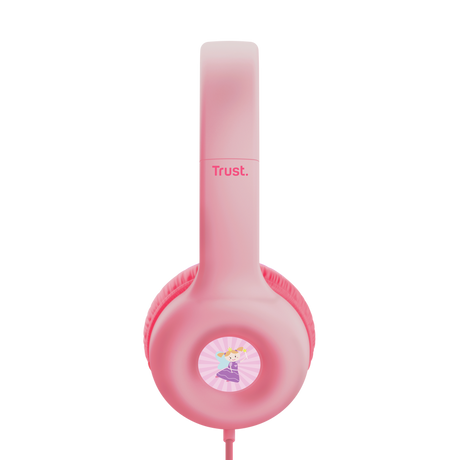 Casti Trust Nouna cu fir kids, frecventa raspuns 20 Hz - 20.000 Hz, senzitivitate 92 dB, roz