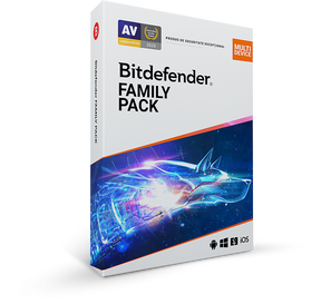Licenta retail Bitdefender Family Pack - protectie anti-malwarecompleta pentru toata familia, disponibila pentru Windows, macOS, iOS si Android, valabila pentru 1 an, 15 dispozitive, new.