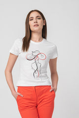 TSHIRT CASUAL F DOAMNA CU... WHITE-L