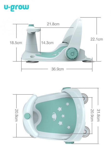 Scaun baie bebe cu ghidon , spatar reglabil , verde, U-Grow